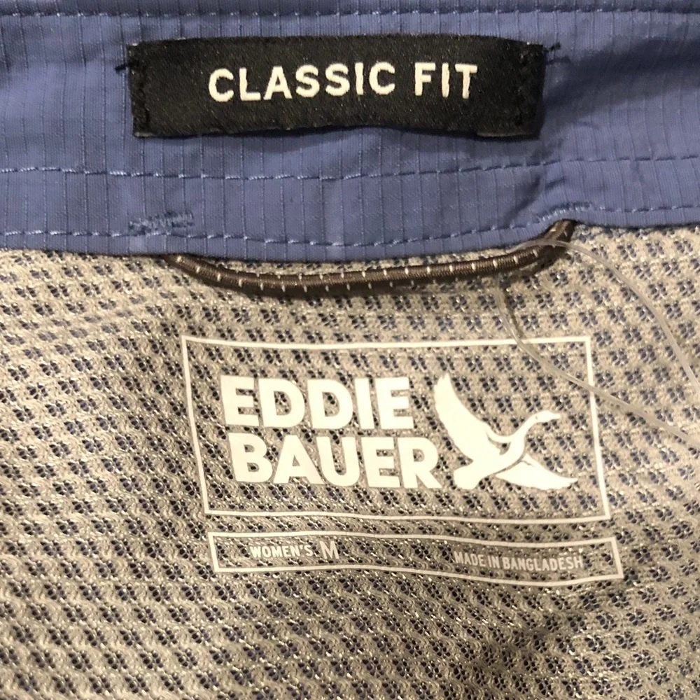 Eddie Bauer Mountain Ripstop Blue Button-Down Utility Shirt - Picture 14 of 16